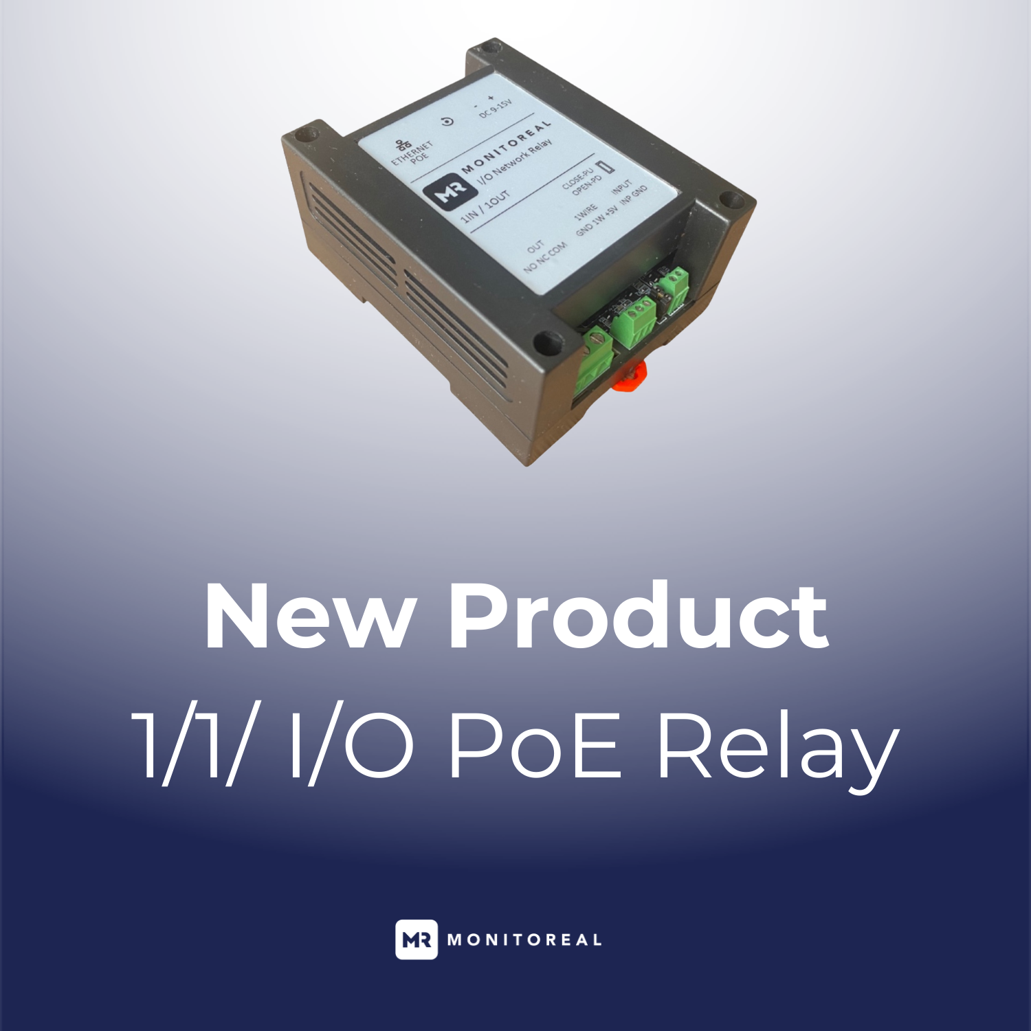 1/1 I/O PoE Relay showing the true to life product